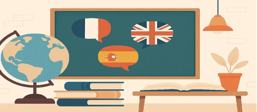 کلاس آموزش زبان انگلیسی با استاد و زبان‌آموزان در آموزشگاه زبان سفیر شهر ری